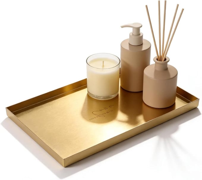 Decoratieve Juweel Tray van RVS, 30x20cm, Perfect als Make-up Organizer en Sieradenopberger
