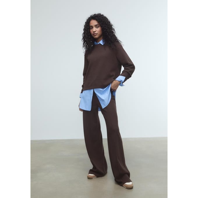 Stradivarius Broek met naad en zachte touch  Bruin XS