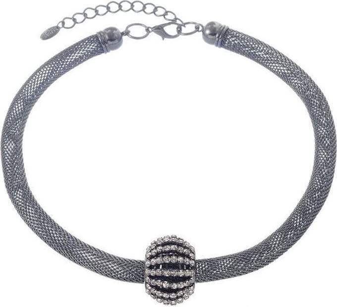 Behave® Ketting met hanger en steentjes – 44,5 cm