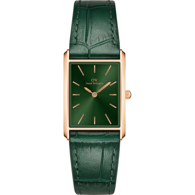 Daniel Wellington DW Watch Bound Crocodile Emerald Sunray Rose Gold 22x32