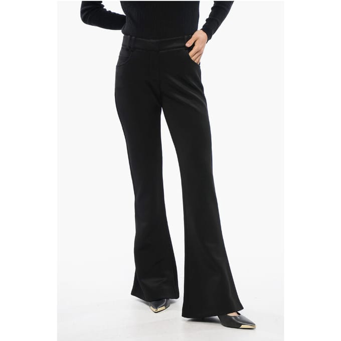 Flared-fit broek in zwart