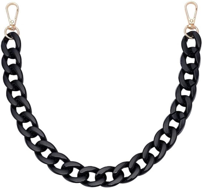 Dailygoods- Zakketting 45 cm - Acryl - Zwarte Kettingriem