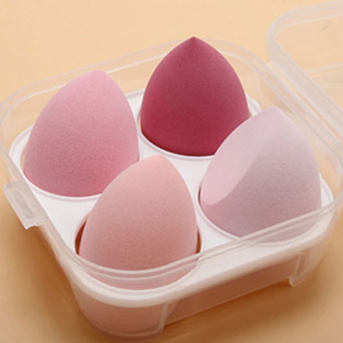4 Stuks Make-up Sponsjes – Roze – 4*6 cm – Foundation, Poeder, BB Cream