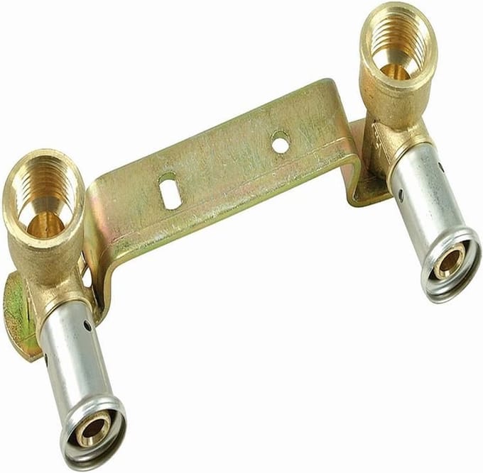 Henco 28PV dubbele muurplaatbeugel - 16 mm x 1/2 binnendraad 153 mm