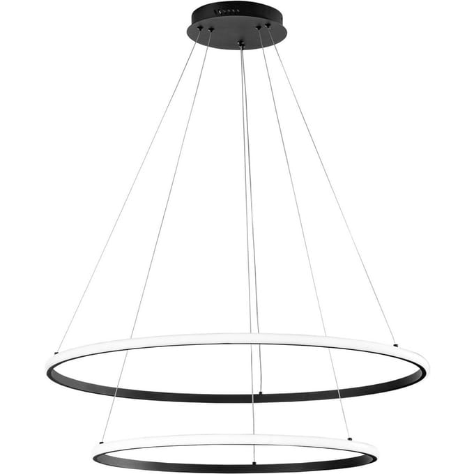 Luce Ambiente Design LED hanglamp Axis, Ø 80/60 cm, zwart, metaal, CCT