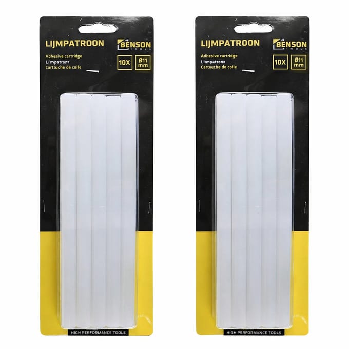 Benson Lijmpatronen 11x200 mm - 20x - transparant - voor standaard lijmpistool