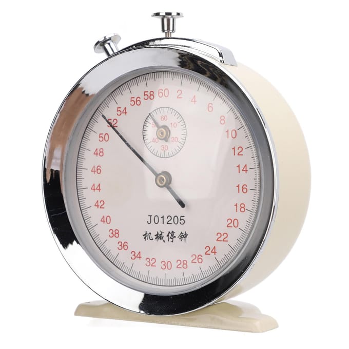 Mechanische Stopwatch Ronde Wijzerplaat 0.2s 60 Seconden Sporten Teltimer voor Fysische Experimenten Hardlopen Fietsen J01205 gray