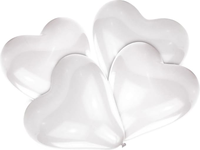 Amscan Ballonnen Hart 30 Cm Wit 5 Stuks