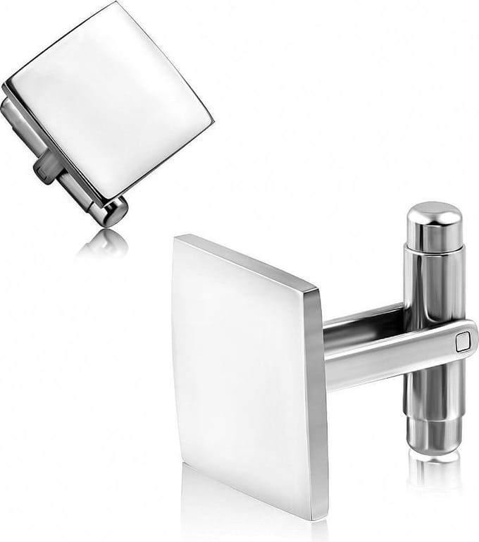 Amanto Manchetknopen Geordy - 316L Staal - Graveer - 15x15mm
