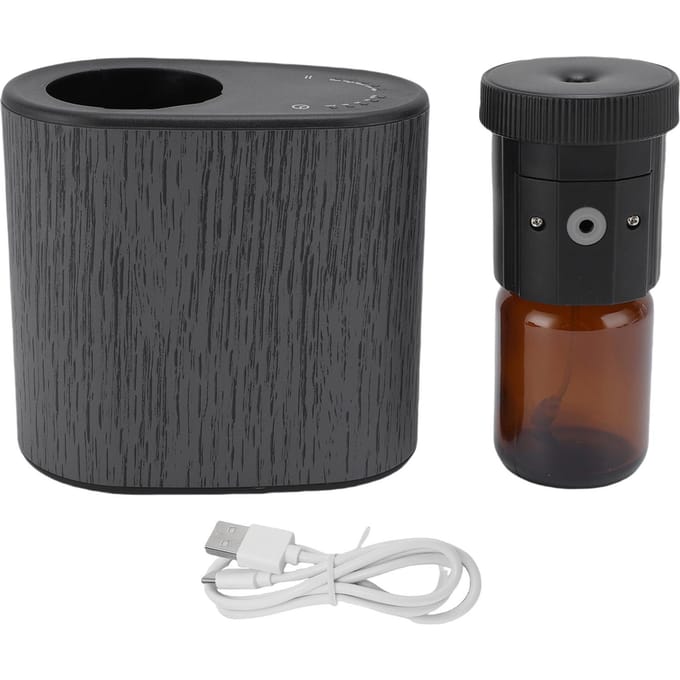 Waterloze Etherische Olie Diffuser Slimme App Bediening Geluidsarm Lekvrij 60ML Geur Diffuser voor Thuis zwart
