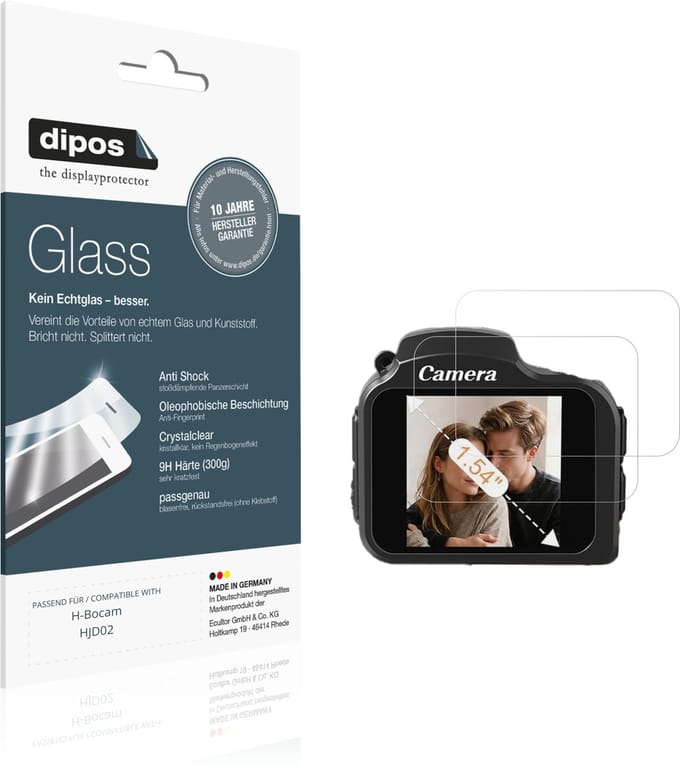 dipos – 2x Pantserfolie geschikt voor H-Bocam HJD02 | 9H Screenprotector
