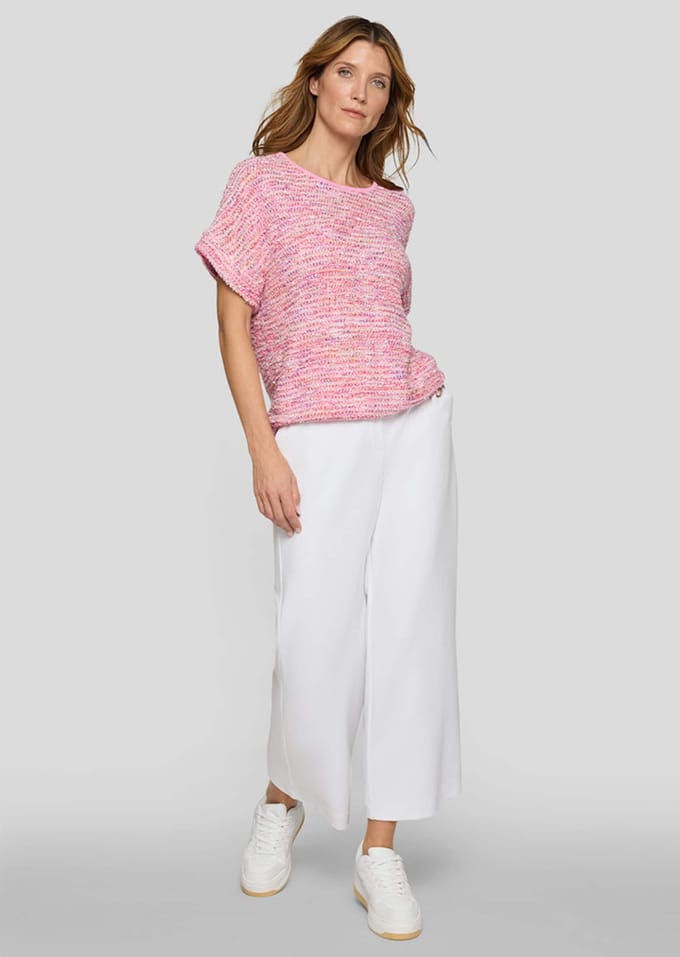 Pullover van lintjesgaren in multicolourlook - rosé / roze - Gr. 46 van Goldner Fashion