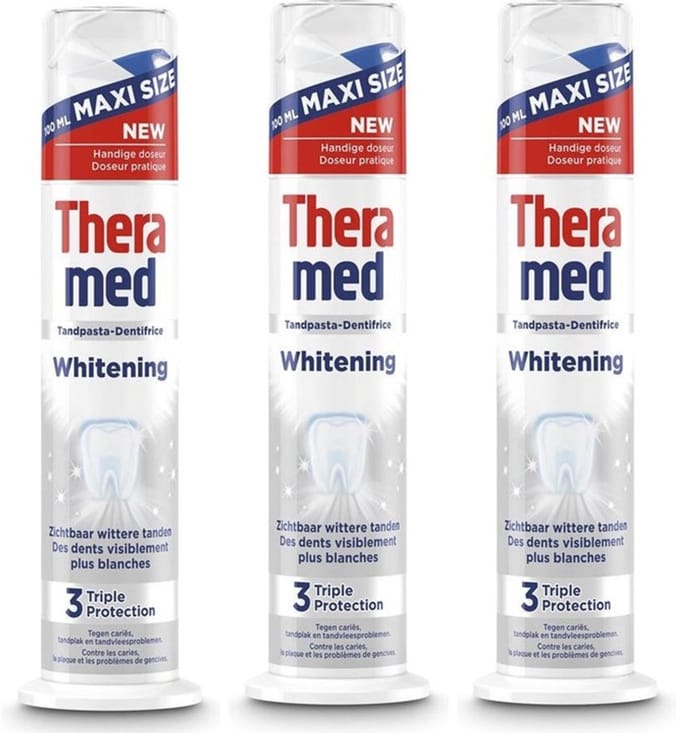 Theramed Tandpasta - Whitening - Triple Protection - 3 x 100 ml Pomp