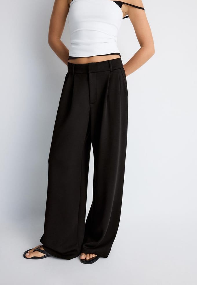 Stradivarius Nette broek met zachte touch  Zwart 36