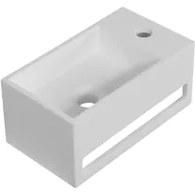Aquavive Wasbak Naro - Solid Surface - Rechthoek - Wit - 20x35,5x16cm