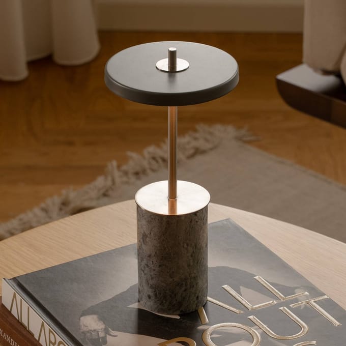 Umage Asteria Move Draagbare Lamp Mini Grijs Marmer/Staal