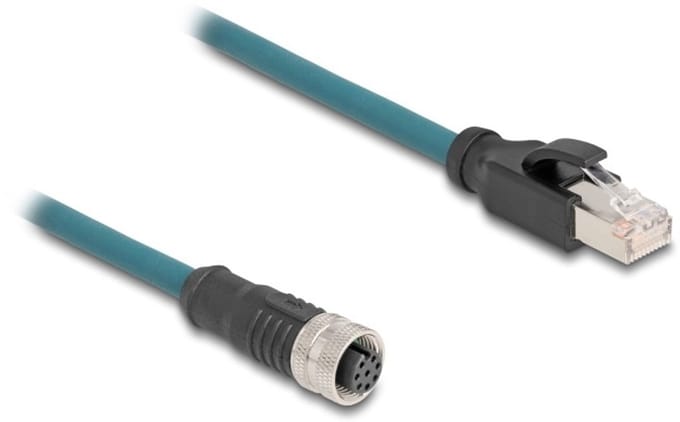 M12 8-pins A-gecodeerd (v) - RJ45 (m) industriële netwerkkabel | CAT5e | PUR | 0,50 meter