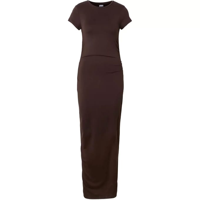 Urban Classics - Stretch Jersey Maxi lange jurk - XS - Bruin