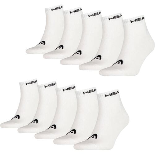 HEAD Quarter Sokken - 10 paar enkelsokken - Unisex - Wit - Maat 35/38