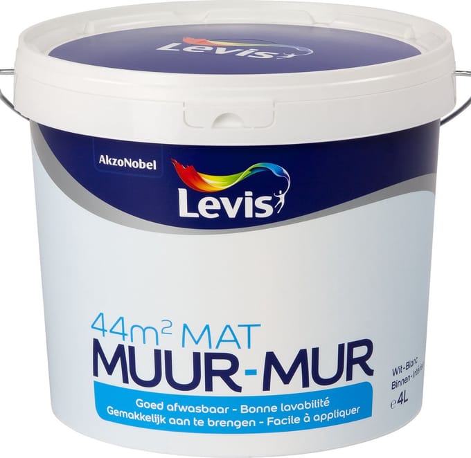 Levis - Muur Mat - Wit - 4 L
