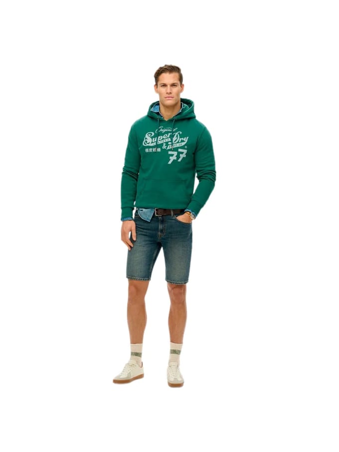 Superdry - Leather & Boot Co Script hoodie - Heren - Hoodies
