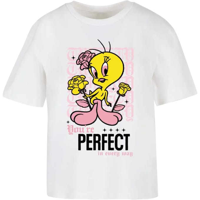 Merchcode Looney Tunes - Tweety Perfect Dames Tshirt - M - Wit