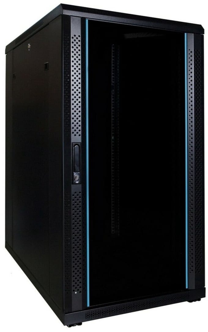 DSIT 22U serverkast met glazen deur 600x800x1200mm (BxDxH) - serverbehuizing - serverrack - 19 inch