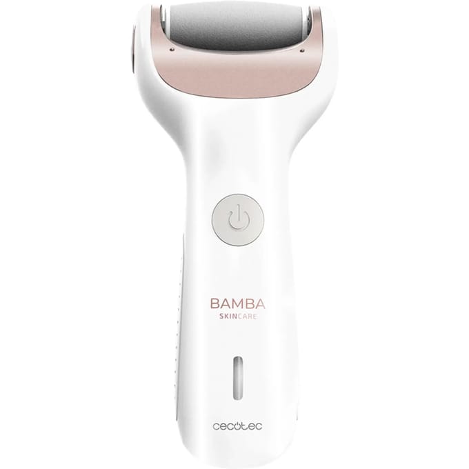 Cecotec Seidige elektrische Feile Bamba SkinCare, mit wiederaufladbarer Lithiumbatterie, Verwendung mit und ohne Kabel, abnehmbare Rollen mit unterschiedlichem Gewicht, 90-minütige Autonomie.