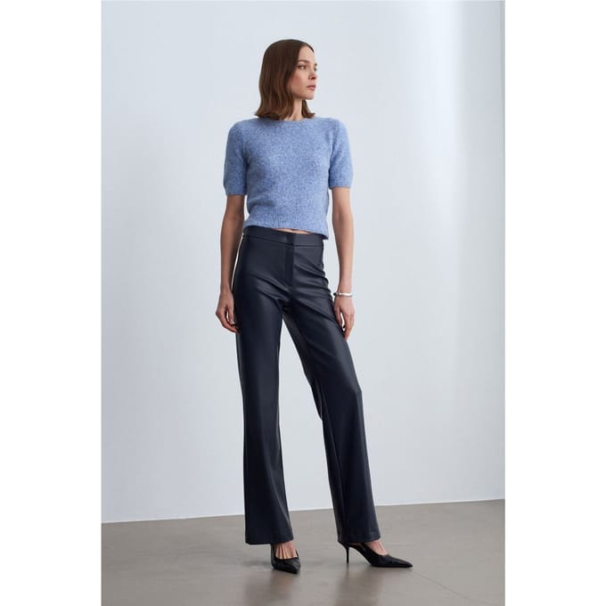 Dames Neplederen Flared Broek