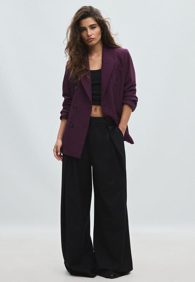 Stradivarius Getailleerd colbert met knopen  Purper L