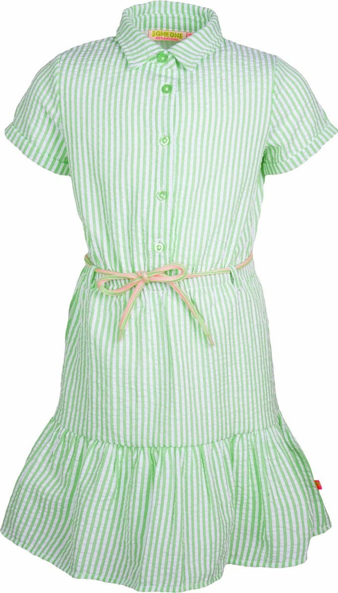 SOMEONE CONNIE-SG-51-E Meisjes Jurk - BRIGHT GREEN - Maat 104