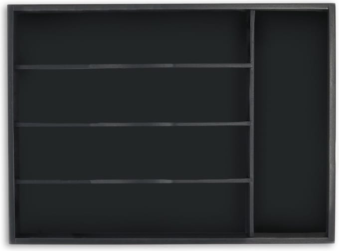 bestekbak - 5 vakken - 4,5 x 34 x 25 cm - bamboe - zwart