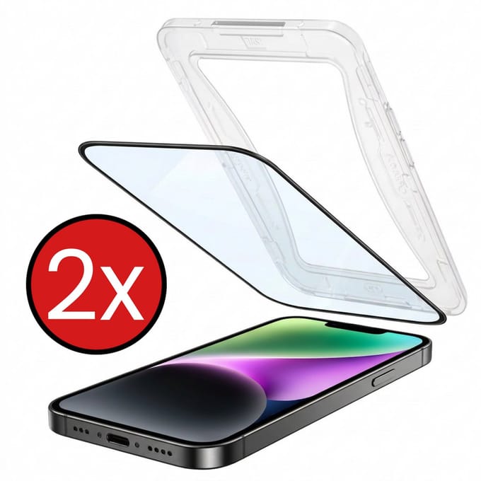 Screenprotector - 2 Stuks - Geschikt voor Apple iPhone 14 Plus - Met Installatie Kit - Beschermglas - Gehard Glas - Tempered Glass - Screen Protector