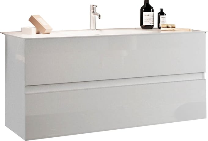 Allure - Wit wastafelmeubel met wasbak - 82 cm - wandmodel