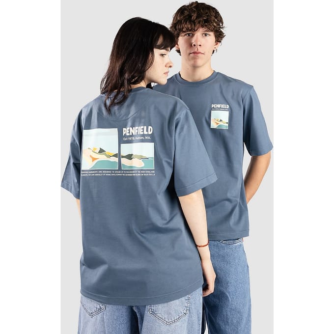 Penfield Block Landscape Graphic T-Shirt blauw
