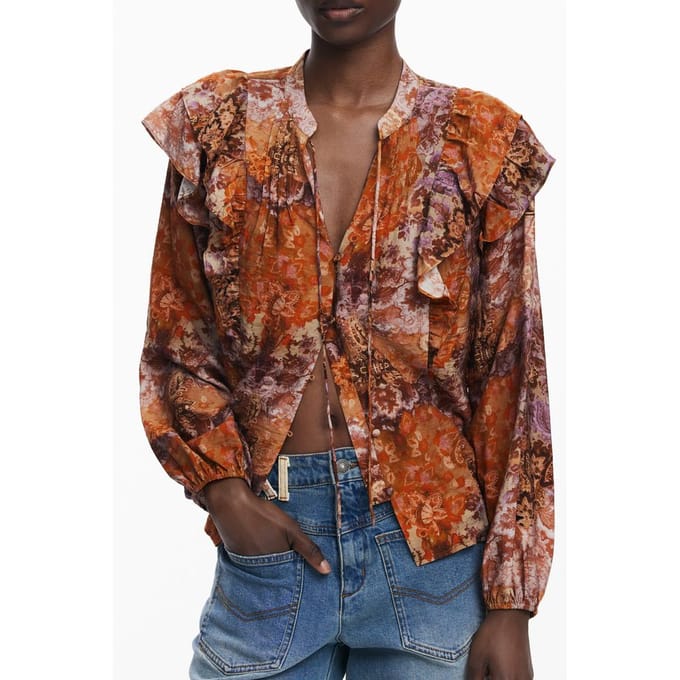 Desigual Arancione Viscose Dames Shirt