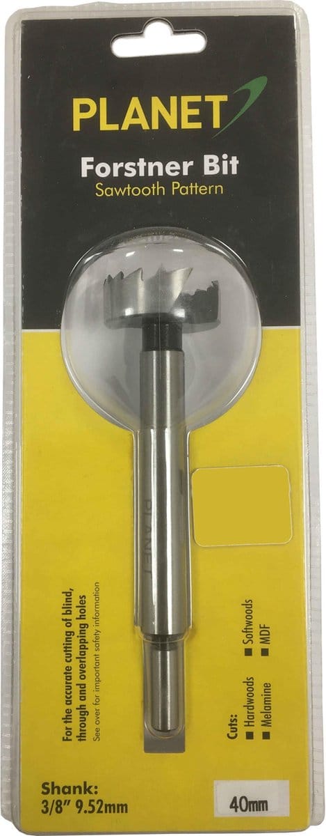 Planet Plus - Forstner Bit 40 mm - Zaagtand Patroon - As 3/8"