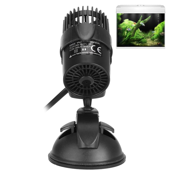 Aquarium Golfslagpomp Stromingsmaker Pomp Vissenkom Accessoire met Zuignapvoet black