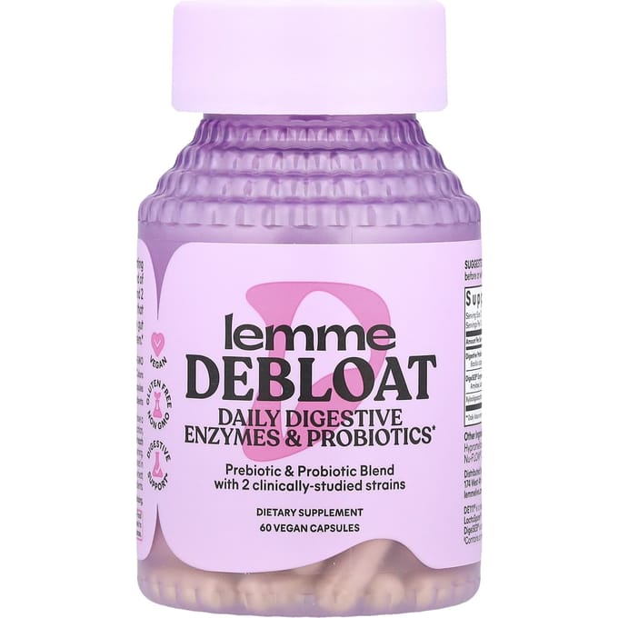 Lemme Debloat Capsules – Voedingssupplement – Spijsvertering & Dagelijkse Support – 60 Capsules