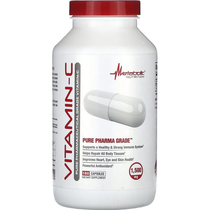 Metabolic Nutrition, Vitamine C, 1500 mg, 180 capsules (750 mg per capsule)