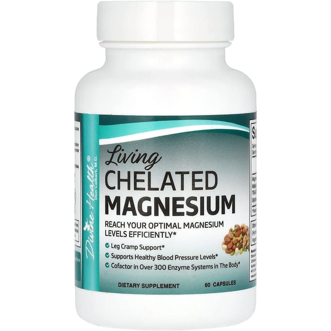 Divine Health, Living, Gecheleerd Magnesium, 60 Capsules