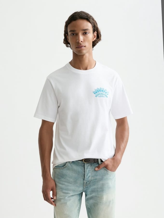 Scotch & Soda Front And Back Artwork Regular-Fit T-Shirt