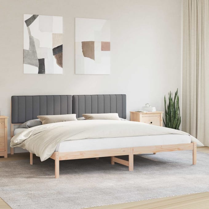 vidaXL - Bedframe - met - Gevoerde - Hoofdbord - Donkergrijs - 200 - x - 200 - cm
