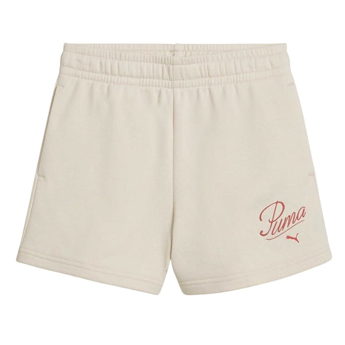 Puma Fleece-shorts met opschrift voor kinderen (Alpenwit)