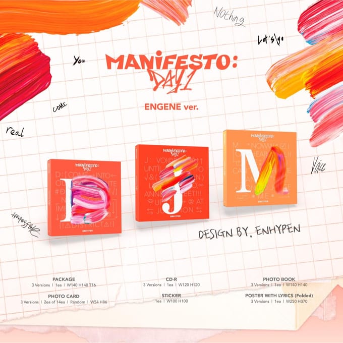ENHYPEN MANIFEST : DAG 1 ENGENE Ver. + Gratis geschenk M