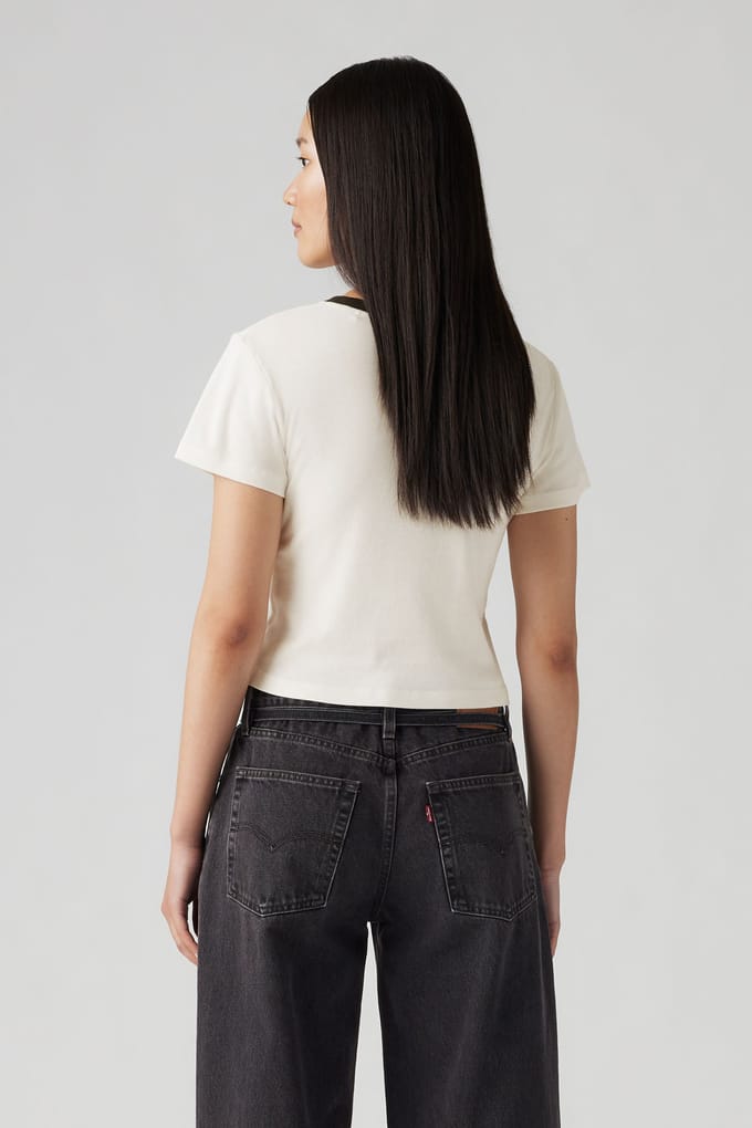 Levi's Gr Essential Sporty Tee Mini Flag Egret Taglia: L | Maglie Sportivi Outlet | Donna