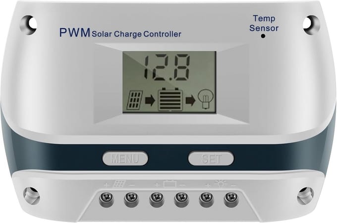 10A PWM Zonne-Laadregelaar met LCD-display voor 12V/24V Zonnepanelen