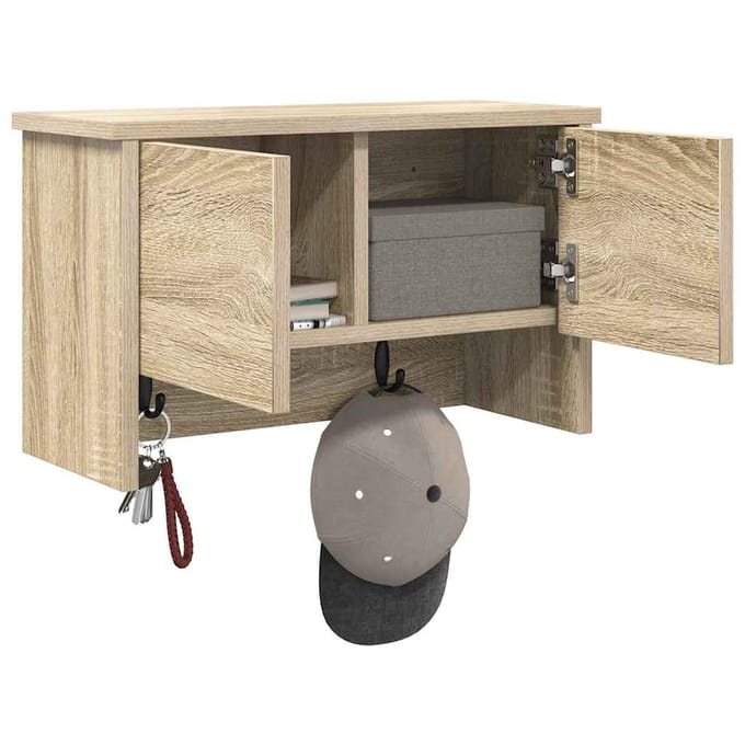 vidaXL - Wandgemonteerde - kapstok - Muurmontage - Sonoma - Eik - 50 - x - 20 - x - 30 - cm