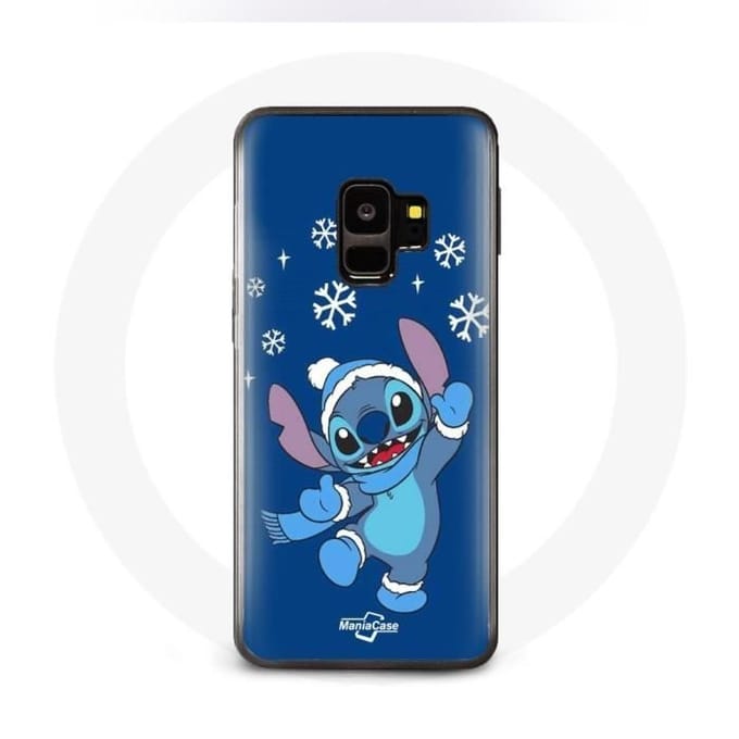 Coque - Samsung - Galaxy S9 - Souple - Stitch neige Noël - Protection bleu