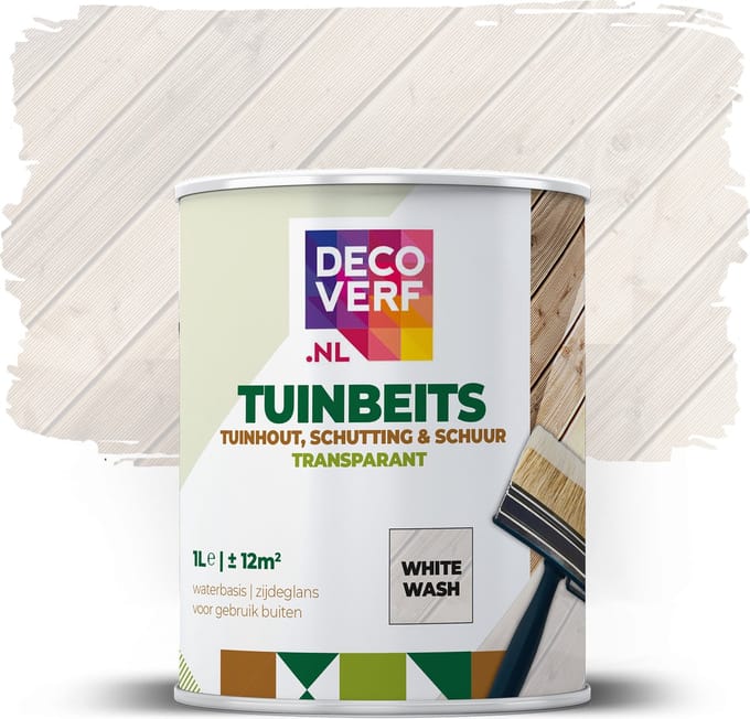 Decoverf tuin beits transparant zijdeglans, whitewash - 1L